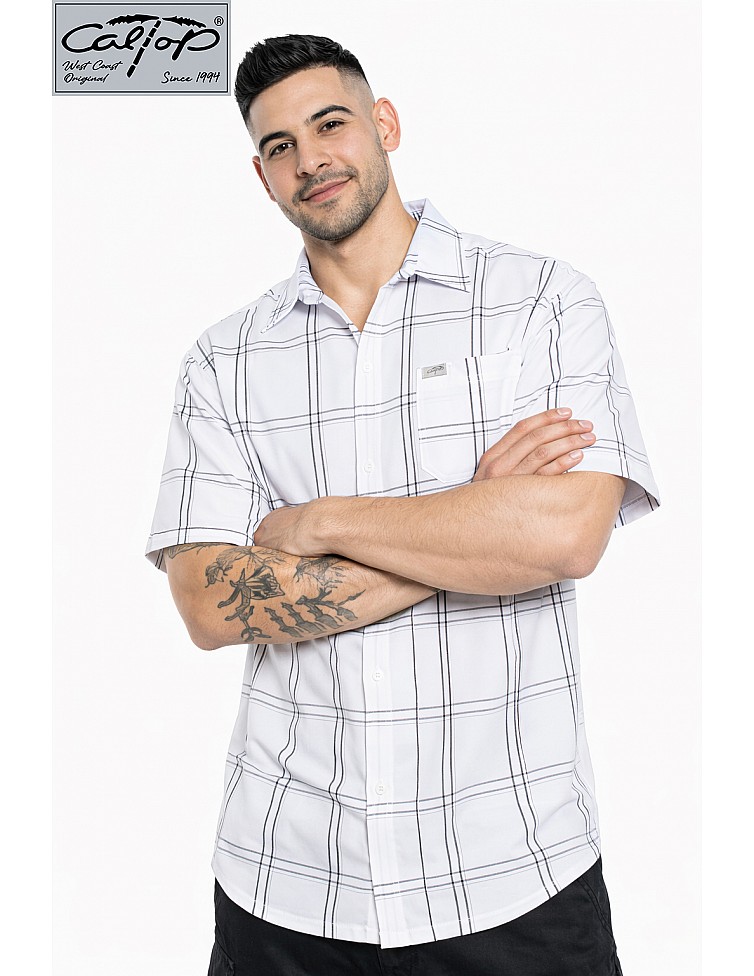 1000 S/S Plaid Color Base : White-PIN Black